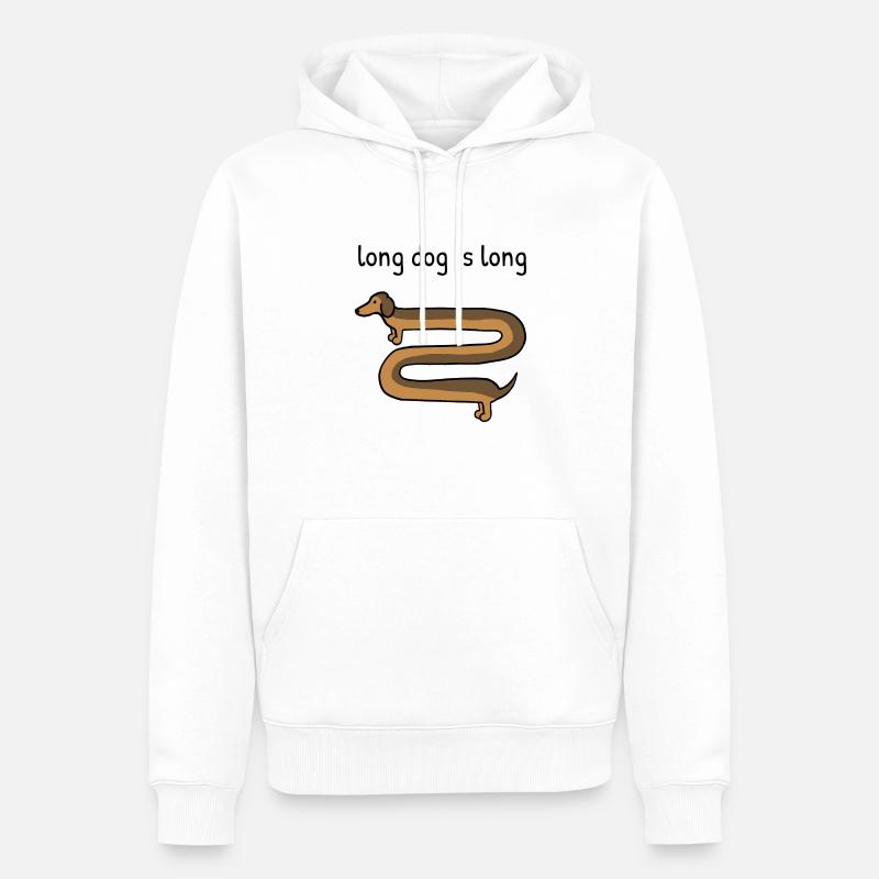 Un chien long est long - Sweat à capuche Premium bio Homme - blanc