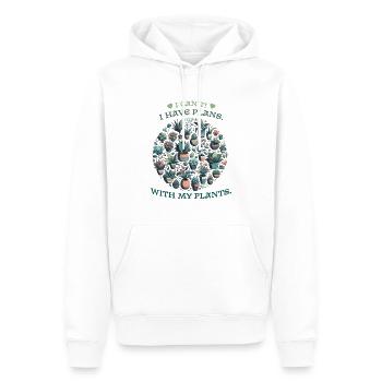 Plans avec des plantes - Plant Lover Dictons - Sweat à capuche Premium bio Homme - blanc - Devant - Nico (187cm)