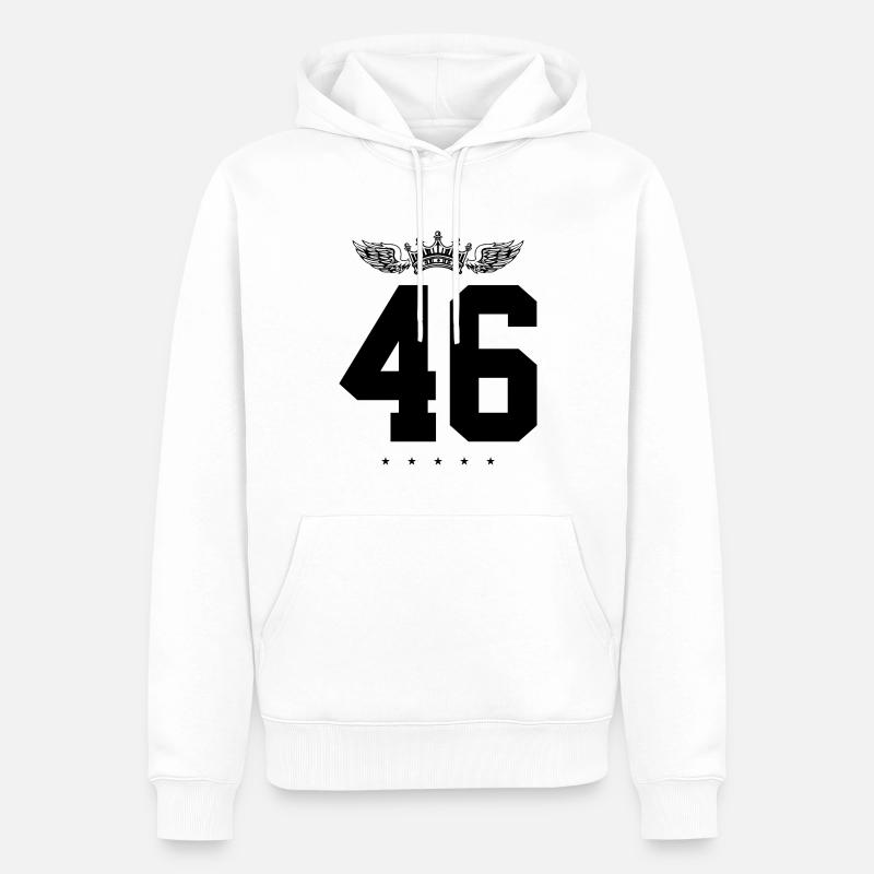46 Couronne numérique - Sweat à capuche Premium bio Homme - blanc