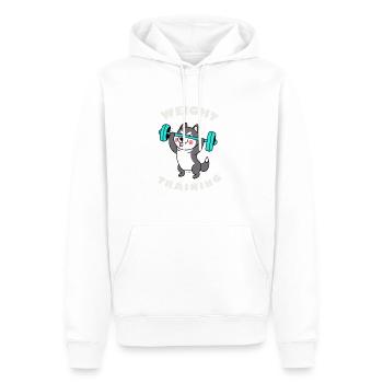 Husky Musculation Chien Cadeau Malamute - Sweat à capuche Premium bio Homme - blanc - Devant - Nico (187cm)