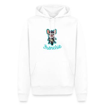 Frenchie Biker Moto Chien Cadeau Frenchie - Sweat à capuche Premium bio Homme - blanc - Devant - Nico (187cm)