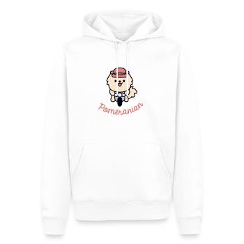 Pommerscher Vintage-Biker Hund Geschenk Retro - Männer Premium Bio Hoodie - Weiß - Vorne - Nico (187cm)