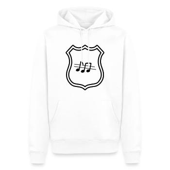 Musik Noten Wappen - Männer Premium Bio Hoodie - Weiß - Vorne - Nico (187cm)