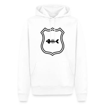 Fisch Wappen Knochen Gräte - Männer Premium Bio Hoodie - Weiß - Vorne - Nico (187cm)