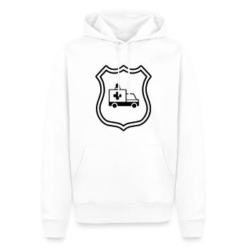 Ambulance Armoiries Ambulance - Sweat à capuche Premium bio Homme - blanc - Devant - Nico (187cm)