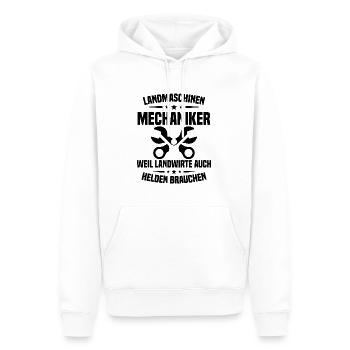 Mécanicien en machines agricoles Tracteur - Sweat à capuche Premium bio Homme - blanc - Devant - Nico (187cm)
