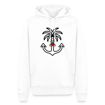 Palme Anker Herz Liebe - Männer Premium Bio Hoodie - Weiß - Vorne - Nico (187cm)