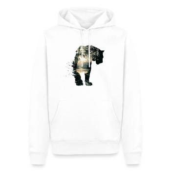 Tiger Wildkatze Jungle - Männer Premium Bio Hoodie - Weiß - Vorne - Nico (187cm)