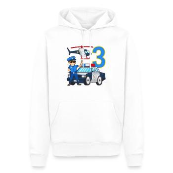 3 Geburtstag Polizei Auto 3 Jahre alt Polizist - Männer Premium Bio Hoodie - Weiß - Vorne - Nico (187cm)