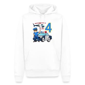 4 Geburtstag Polizei Auto 4 Jahre alt Polizist - Männer Premium Bio Hoodie - Weiß - Vorne - Nico (187cm)