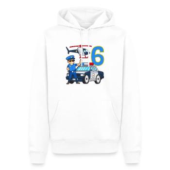 6 Geburtstag Polizei Auto 6 Jahre alt Polizist - Männer Premium Bio Hoodie - Weiß - Vorne - Nico (187cm)