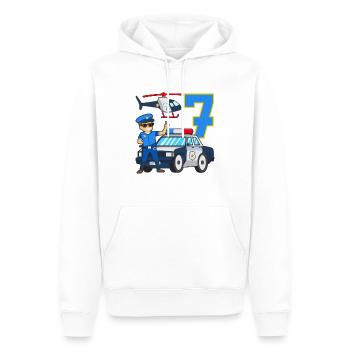 7 Geburtstag Polizei Auto 7 Jahre alt Polizist - Männer Premium Bio Hoodie - Weiß - Vorne - Nico (187cm)