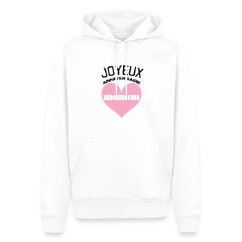 Joyeux anniversaire maman - Sweat à capuche Premium bio Homme - blanc - Devant - Nico (187cm)