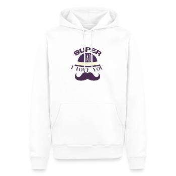 Super dad - Sweat à capuche Premium bio Homme - blanc - Devant - Nico (187cm)