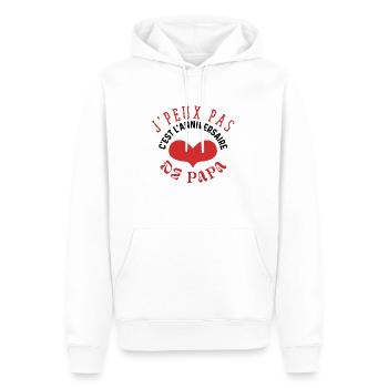 Joyeux anniversaire papa - Sweat à capuche Premium bio Homme - blanc - Devant - Nico (187cm)