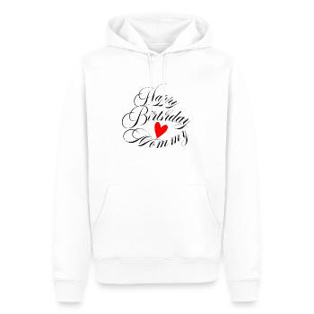 Happy birthday mommy - Sweat à capuche Premium bio Homme - blanc - Devant - Nico (187cm)