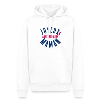 Joyeux anniversaire maman - Sweat à capuche Premium bio Homme - blanc - Devant - Nico (187cm)
