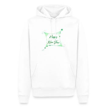 Bonne année Réveillon du Nouvel An - Sweat à capuche Premium bio Homme - blanc - Devant - Nico (187cm)