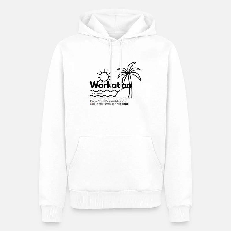 Workation - Männer Premium Bio Hoodie - Weiß