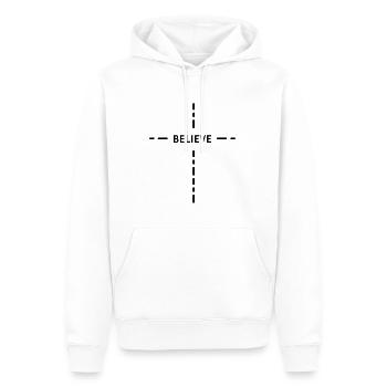 Croyez noir - Sweat à capuche Premium bio Homme - blanc - Devant - Nico (187cm)
