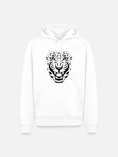 Tiger - Men’s Premium Organic Hoodie - white