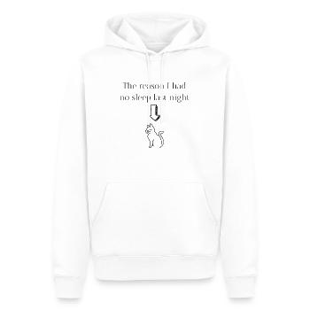 The reason I had no sleep last night - Men’s Premium Organic Hoodie - white - Front - Nico (187cm)