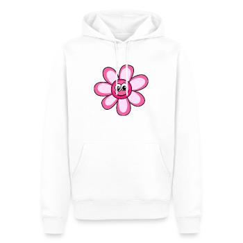 Pink Happy Daisy Flower - Men’s Premium Organic Hoodie - white - Front - Nico (187cm)