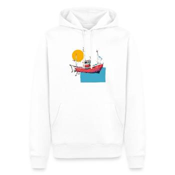 Kutter01 - Männer Premium Bio Hoodie - Weiß - Vorne - Nico (187cm)