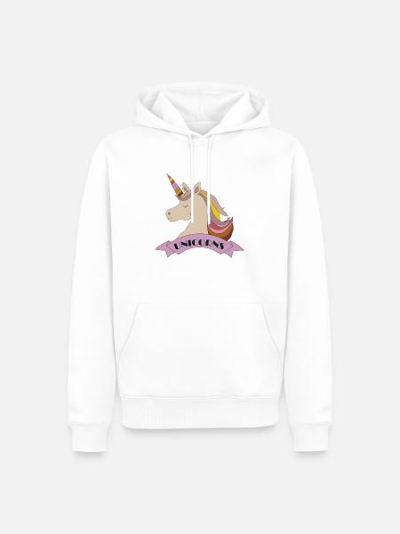 Einhorn - Männer Premium Bio Hoodie - Weiß