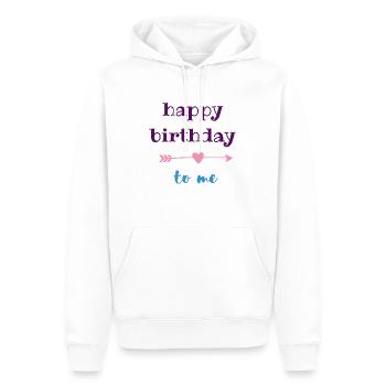 anniversaire - Sweat à capuche Premium bio Homme - blanc - Devant - Nico (187cm)
