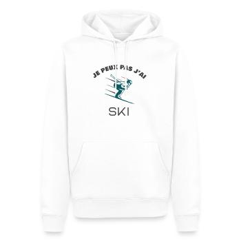 Je peux pas j'ai ski - Sweat à capuche Premium bio Homme - blanc - Devant - Nico (187cm)
