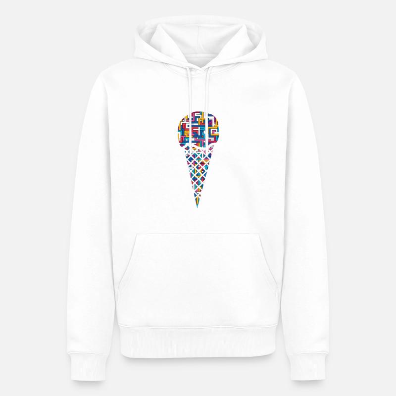 Eis Eiskugel Eiswaffel - Männer Premium Bio Hoodie - Weiß