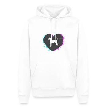 English Foxhound im Herz mit Retro Look - Männer Premium Bio Hoodie - Weiß - Vorne - Nico (187cm)