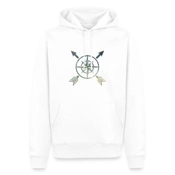Boussole avec flèches - Sweat à capuche Premium bio Homme - blanc - Devant - Nico (187cm)