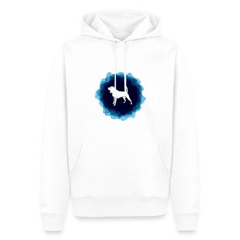 Beagle Beautiful Blue Aquarelle Design - Sweat à capuche Premium bio Homme - blanc - Devant - Nico (187cm)