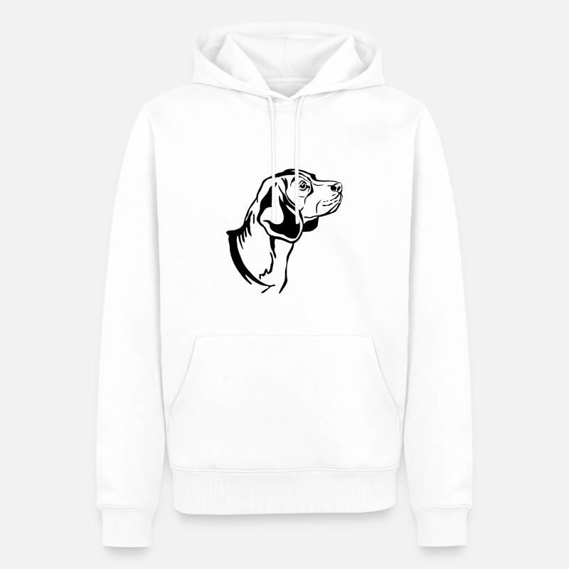Beagle - Sweat à capuche Premium bio Homme - blanc