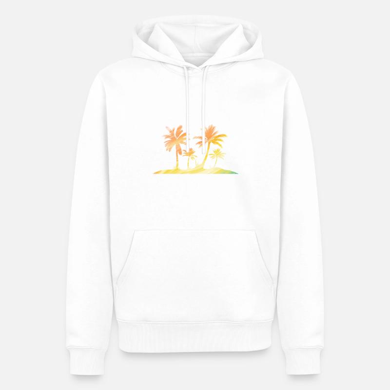 Einsame Insel Regenbogen Bunt - Männer Premium Bio Hoodie - Weiß