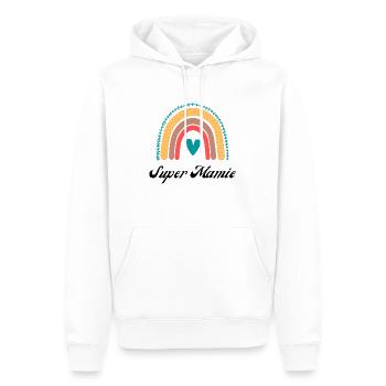 Super mamie - Sweat à capuche Premium bio Homme - blanc - Devant - Nico (187cm)