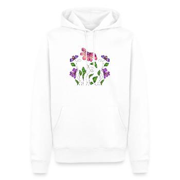Flowers - Men’s Premium Organic Hoodie - white - Front - Nico (187cm)