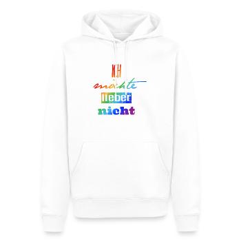 Bartleby der Schreiber - Ich möchte lieber nicht - Männer Premium Bio Hoodie - Weiß - Vorne - Nico (187cm)