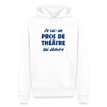 Je suis un prof de théâtre - Sweat à capuche Premium bio Homme - blanc - Devant - Nico (187cm)