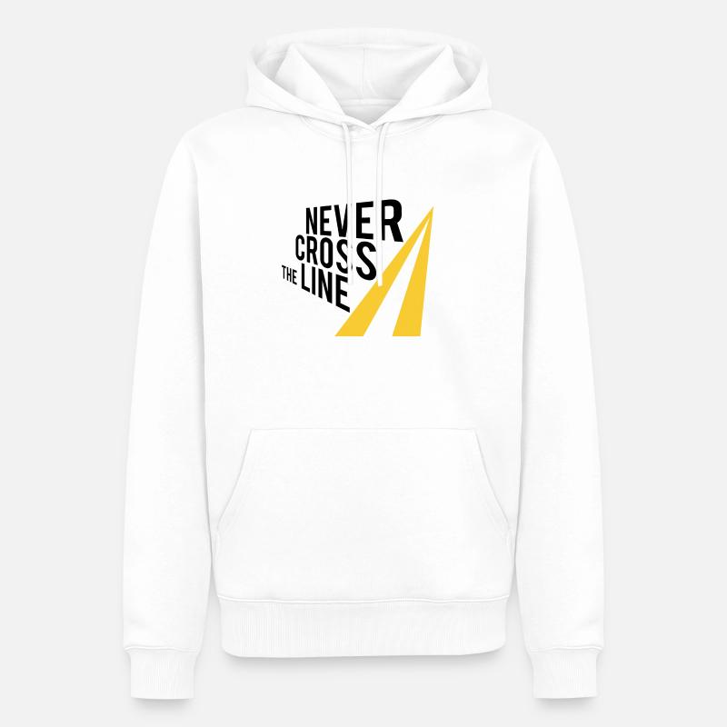 Never cross the line - Sweat à capuche Premium bio Homme - blanc