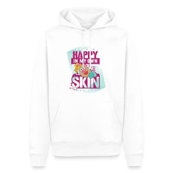 Mrs. Potato Head Happy in my Own Skin - Männer Premium Bio Hoodie - Weiß - Vorne - Nico (187cm)