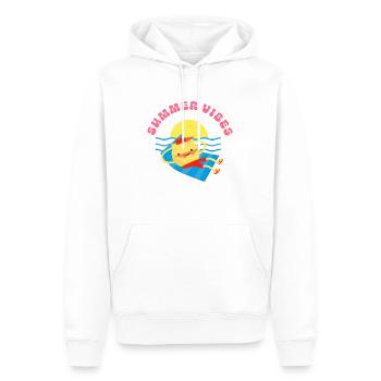 Sommer - Männer Premium Bio Hoodie - Weiß - Vorne - Nico (187cm)