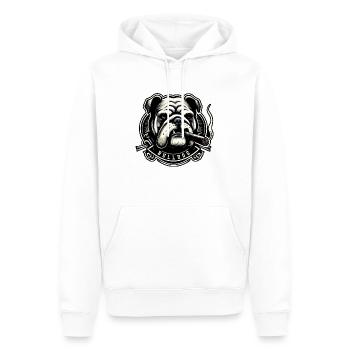 Bouledogue avec cigare - Sweat à capuche Premium bio Homme - blanc - Devant - Nico (187cm)