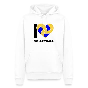J’adore le volley-ball - Sweat à capuche Premium bio Homme - blanc - Devant - Nico (187cm)