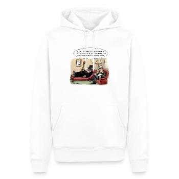 Bluesman inTherapy - Men’s Premium Organic Hoodie - white - Front - Nico (187cm)