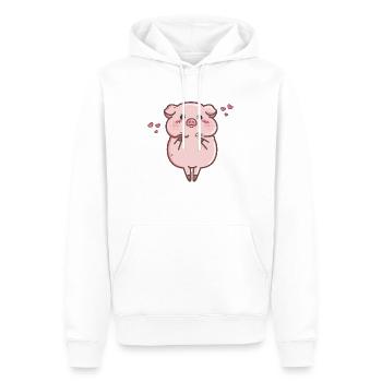 Cochon amoureux - Sweat à capuche Premium bio Homme - blanc - Devant - Nico (187cm)