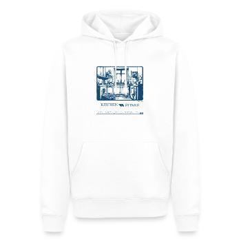 Illustration pue la cuisine - Sweat à capuche Premium bio Homme - blanc - Devant - Nico (187cm)
