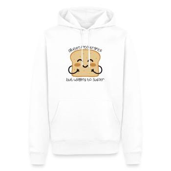 Intolérance au gluten Citation amusante Toast Allergie - Sweat à capuche Premium bio Homme - blanc - Devant - Nico (187cm)